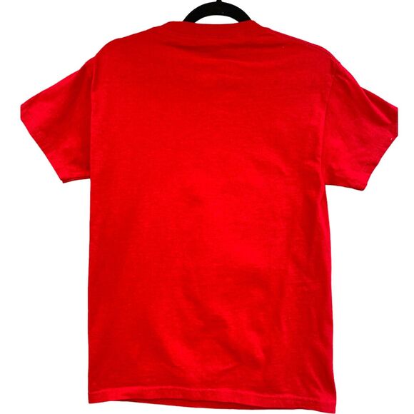 Peanuts Snoopy T-Shirt SM Red Dog House Christmas Lights Wake Me When Over Retro - Picture 2 of 11